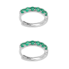 6 Stone Emerald Hoop Earrings 9ct White Gold 375 Hallmarked British Made
