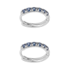6 Stone Sapphire Hoop Earrings 9ct White Gold 375 Hallmarked British Made