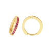 9ct Yellow Gold Ruby Hoop Earrings British Made 375 Hallmark Brand New Boxed