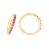 9ct Yellow Gold Ruby Hoop Earrings British Made 375 Hallmark Brand New Boxed