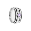 Amethyst Fleur De Lys Spinner Ring Sterling Silver 925 Hallmarked Size K - T