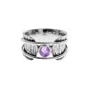 Amethyst Tree Bark Spinner Ring Sterling Silver 925 Hallmarked Size K - T