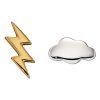 Cloud And Lightning Stud Earrings 9ct Yellow Gold Plated Hallmarked Brand New