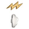 Cloud And Lightning Stud Earrings 9ct Yellow Gold Plated Hallmarked Brand New