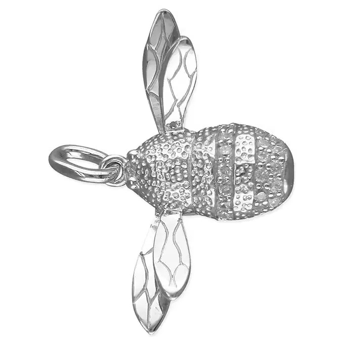Cluster Bumble Bee Pendant Sterling Silver 925 Hallmarked All Chain Lengths