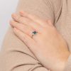 Cushion London Blue Topaz & Diamond Ring 375 Hallmarked Sizes L - Q