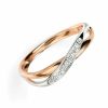 Diamond White & Rose Gold Wrap Over Eternity Ring Hallmarked Sizes L - Q