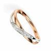 Diamond White & Rose Gold Wrap Over Eternity Ring Hallmarked Sizes L - Q