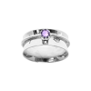 Floral Amethyst Spinner Ring Sterling Silver 925 Hallmark British Made Size K-T