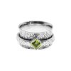 Flush Peridot Ornate Spinner Ring Sterling Silver 925 Hallmarked Size K - T