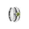 Flush Peridot Ornate Spinner Ring Sterling Silver 925 Hallmarked Size K - T