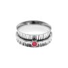 Flush Ruby Spinner Ring Sterling Silver 925 Hallmark British Made Size K - T