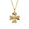 Four Leaf Clover Pendant 9ct Yellow Gold 375 Hallmarked British Made