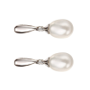 Freshwater Pearl/Diamond Drop Earrings 9ct White Gold 375 Hallmark British Made