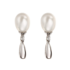 Freshwater Pearl/Diamond Drop Earrings 9ct White Gold 375 Hallmark British Made