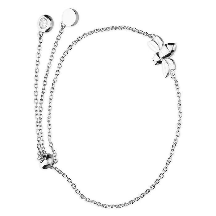 Gemstone Charm Bee Bracelet Solid Sterling Silver 925 Hallmarked British Made