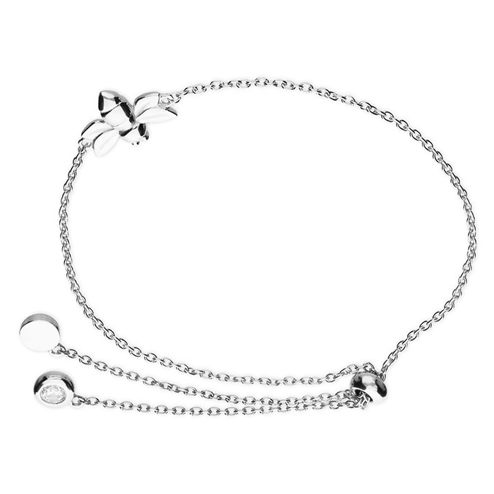 Gemstone Charm Bee Bracelet Solid Sterling Silver 925 Hallmarked British Made