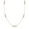 Infinity Station Necklace 9ct Yellow Gold 375 Hallmarked British Made 43cm