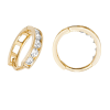 Mens 6 Stone Huggie Hoop Earring 9ct Yellow Gold 375 Hallmarked Brand New Boxed