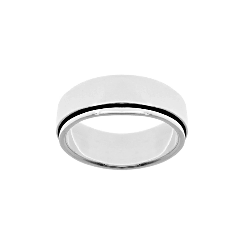 Mens Plain Sterling Silver Spinner Rotating Ring 925 Hallmarked Sizes W - Z
