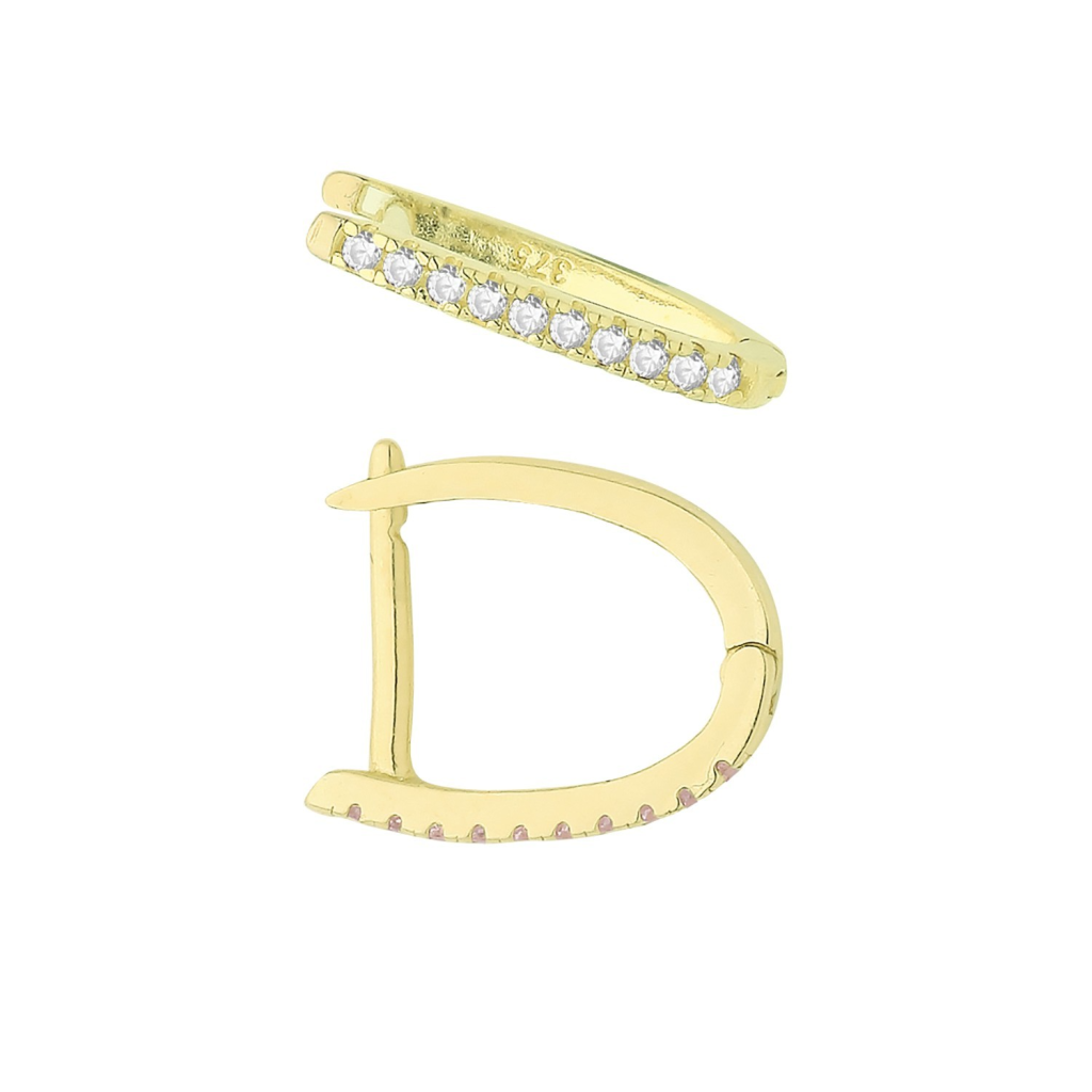 Mens U Shaped Huggie Hoop Earring 9ct Yellow Gold 375 Hallmarked Brand New