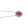 Oval Ruby and Diamond Pendant 9ct White Gold 375 Hallmarked British Made