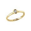 Rounded Bezel Diamond 9ct Yellow Gold Ring 375 Hallmarked Ring Sizes L - Q