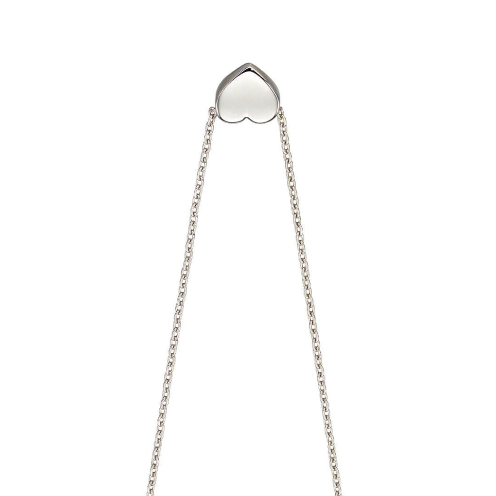 Small Heart Necklace 9ct White Gold 375 Hallmarked British Made 43cm