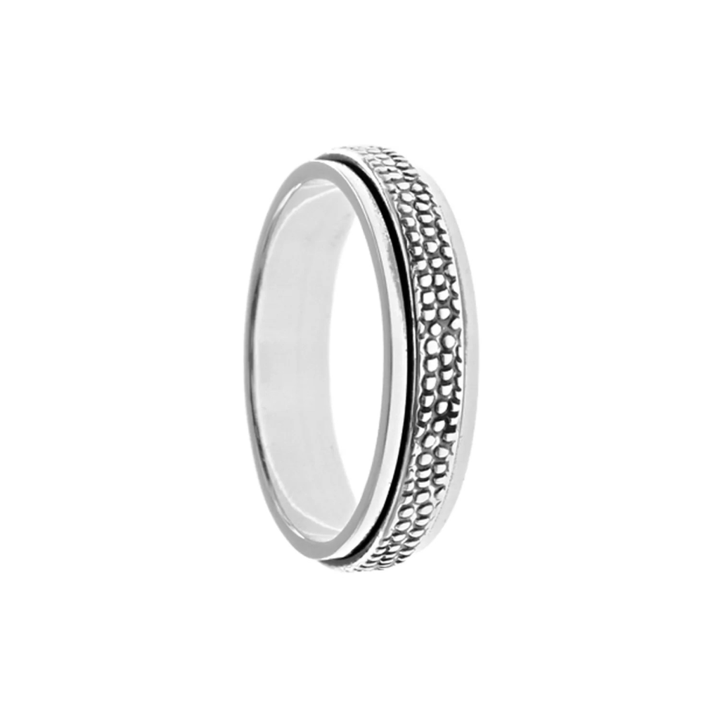 Snake Spinner Ring Sterling Silver 925 Hallmarked British Made Size J - T