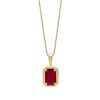 Solitaire Octagon Ruby Pendant Yellow Gold 375 Hallmarked British Made