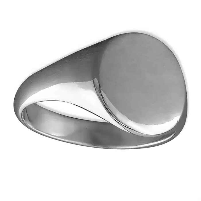 Sterling Silver Gents Ring Oval Signet Design Hallmarked Size M- Z British Made
