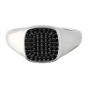 Sterling Silver Gents Statement Onyx Ring 925 Hallmarked Size P - Y British Made