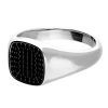 Sterling Silver Gents Statement Onyx Ring 925 Hallmarked Size P - Y British Made