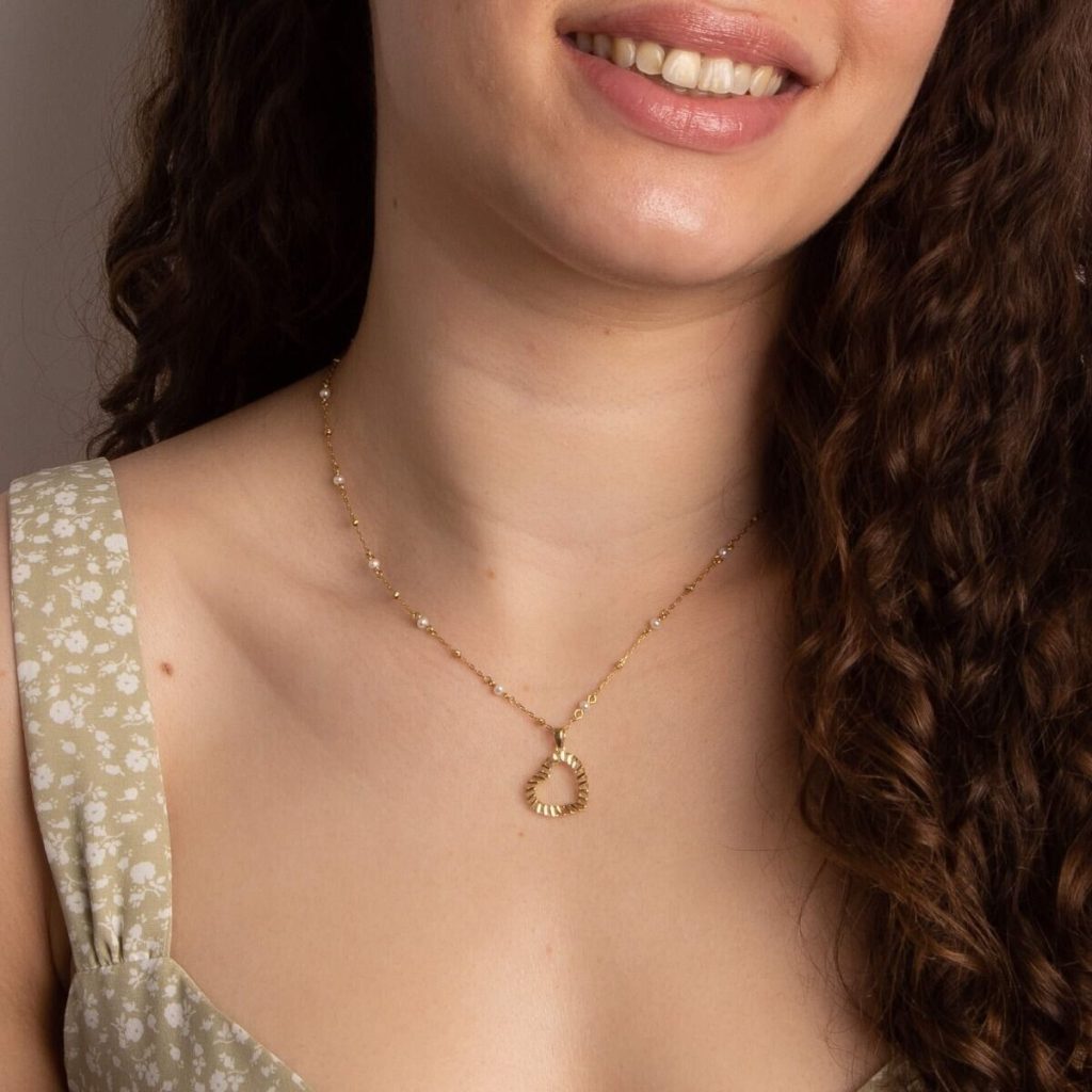 Trace Chain Station Pearl Necklace 9ct Yellow Gold 375 Hallmarked British Made