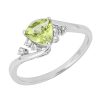 Trillion Green Peridot/Topaz Ring 9ct White Gold 375 Hallmarked Ring Sizes L - Q