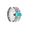 Triple Floral Turquoise Spinner Ring Sterling Silver 925 Hallmarked Size K - T